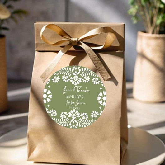 Cielito lindo sage groen Mexicaans baby shower Ronde Sticker