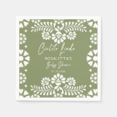 Cielito lindo sage groen Mexicaans baby shower Servet (Voorkant)