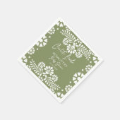 Cielito lindo sage groen Mexicaans baby shower Servet (Hoek)