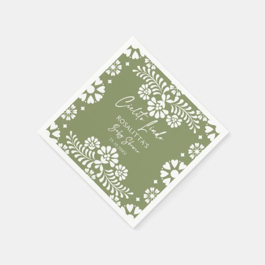 Cielito lindo sage groen Mexicaans baby shower Servet (Hoek)