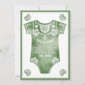 Cielito Lindo sage groene bodysuit baby shower Bedankkaart (Voorkant)