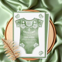 Cielito Lindo sage groene bodysuit baby shower