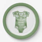 Cielito Lindo sage groene bodysuit baby shower Papieren Bordje (Voorkant)
