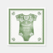 Cielito Lindo sage groene bodysuit baby shower Servet (Voorkant)