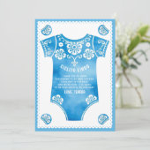Cielito Lindo schattig blauw bodysuit boy baby sho Bedankkaart (Staand voorkant)