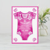 Cielito Lindo schattig roze bodysuit meisje baby s Bedankkaart (Staand voorkant)