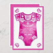 Cielito Lindo schattig roze bodysuit meisje baby s Bedankkaart (Voorkant / Achterkant)