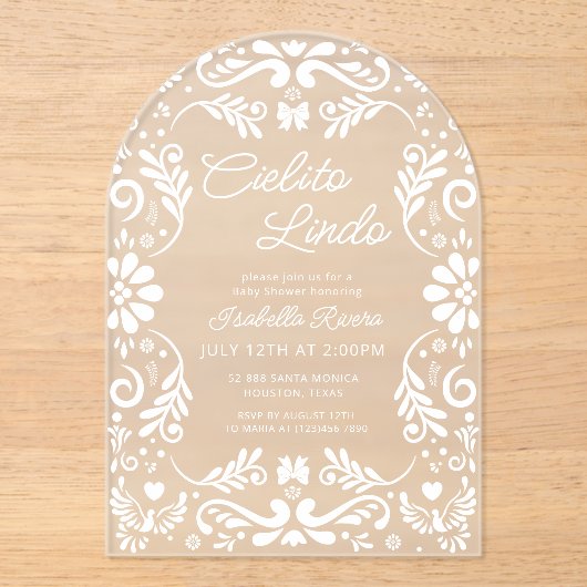 Cielito Lindo Schattige Baby shower Acryl Uitnodigingen (Voorkant)