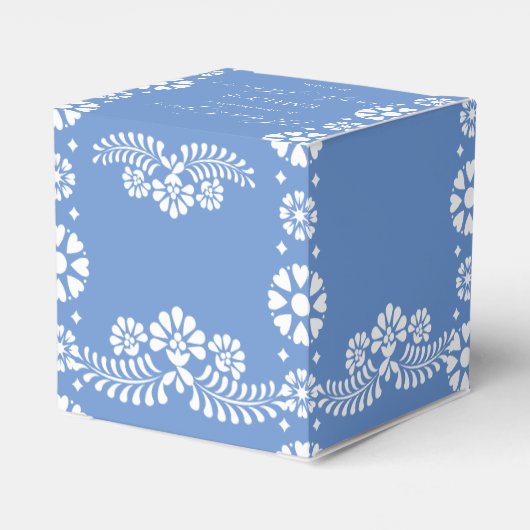 Cielito lindo stoffig blauw baby shower gunsten bedankdoosjes (Achterkant)