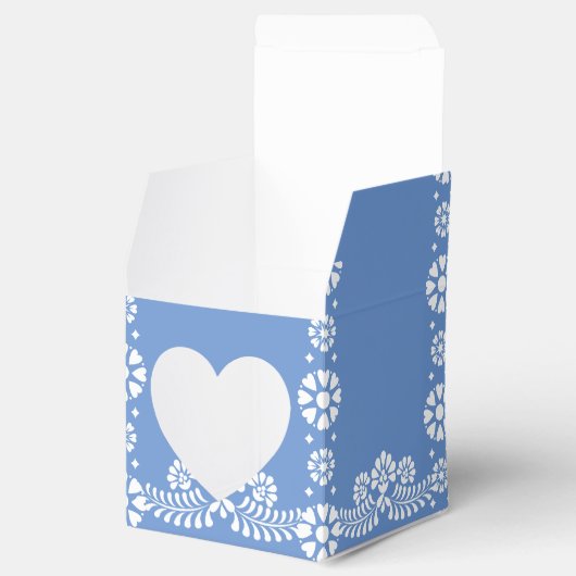 Cielito lindo stoffig blauw baby shower gunsten bedankdoosjes (Geopend)