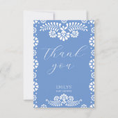 Cielito lindo stoffig blauw Mexicaans baby shower Bedankkaart (Voorkant)