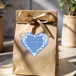 Cielito lindo stoffig blauw Mexicaans baby shower Hart Sticker