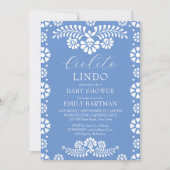 Cielito lindo stoffig blauw Mexicaans baby shower Kaart (Voorkant)
