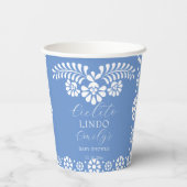 Cielito lindo stoffig blauw Mexicaans baby shower Papieren Bekers (Achterkant)
