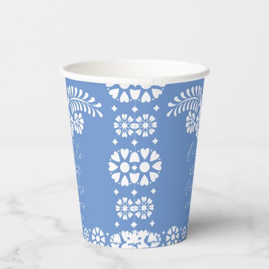 Cielito lindo stoffig blauw Mexicaans baby shower Papieren Bekers (Rechts)