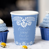 Cielito lindo stoffig blauw Mexicaans baby shower Papieren Bekers