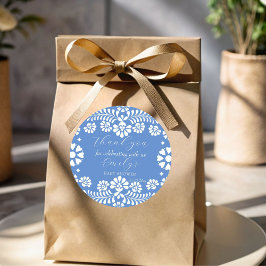 Cielito lindo stoffig blauw Mexicaans baby shower Ronde Sticker