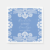 Cielito lindo stoffig blauw Mexicaans baby shower Servet (Voorkant)