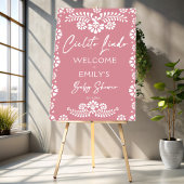 Cielito lindo stoffig roze baby shower welkomstbor poster