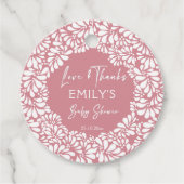 Cielito lindo stoffig roze Mexicaans baby shower Bedankjes Labels (Voorkant)