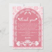 Cielito lindo stoffig roze Mexicaans Baby shower Bedankkaart (Voorkant)