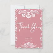 Cielito lindo stoffig roze Mexicaans baby shower Bedankkaart (Voorkant)