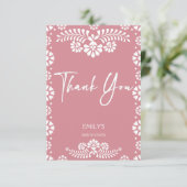 Cielito lindo stoffig roze Mexicaans baby shower Bedankkaart (Staand voorkant)