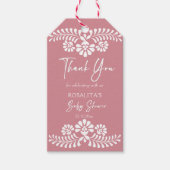 Cielito lindo stoffig roze Mexicaans baby shower Cadeaulabel (Voorkant)