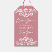 Cielito lindo stoffig roze Mexicaans baby shower Cadeaulabel (Voorkant)