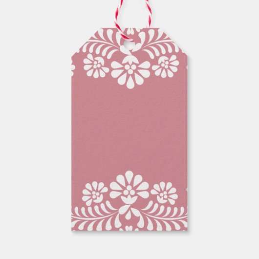 Cielito lindo stoffig roze Mexicaans baby shower Cadeaulabel (Achterkant)