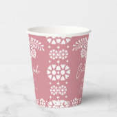 Cielito lindo stoffig roze Mexicaans baby shower Papieren Bekers (Rechts)