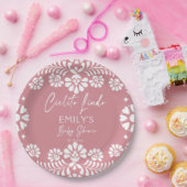 Cielito lindo stoffig roze Mexicaans baby shower Papieren Bordje (Feest)