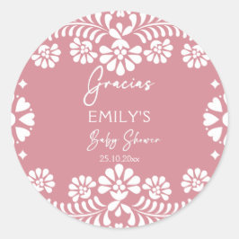 Cielito lindo stoffig roze Mexicaans baby shower Ronde Sticker