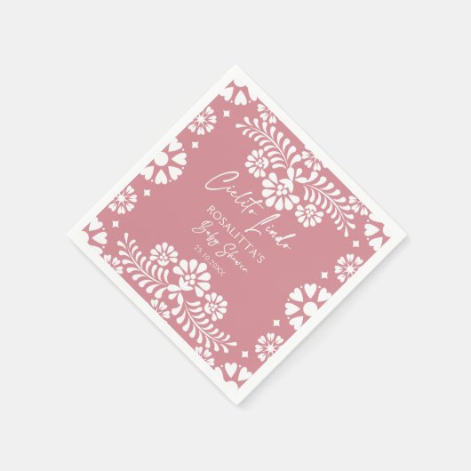 Cielito lindo stoffig roze Mexicaans baby shower Servet (Hoek)
