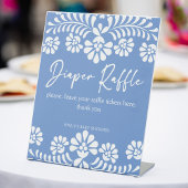 Cielito lindo stoffige blauw baby shower luierverl reclamebord met voetstuk