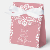 Cielito lindo stoffige roze baby shower gunsten bedankdoosjes (Voorkant)