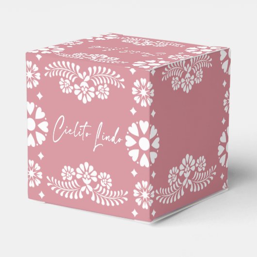 Cielito lindo stoffige roze baby shower gunsten bedankdoosjes (Achterkant)