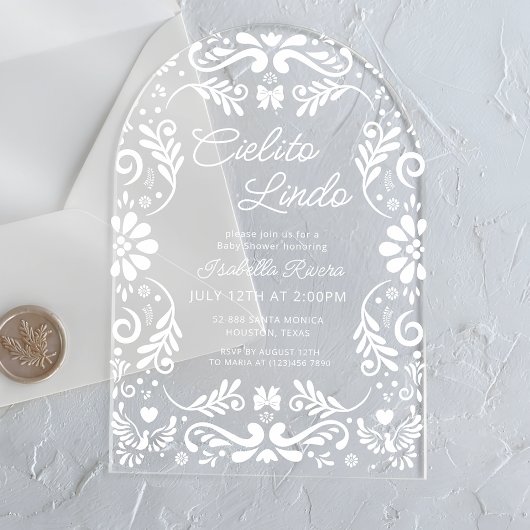 Cielito Lindo Talavera Baby shower Acryl Uitnodigingen
