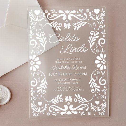 Cielito Lindo Talavera Baby shower Acryl Uitnodigingen