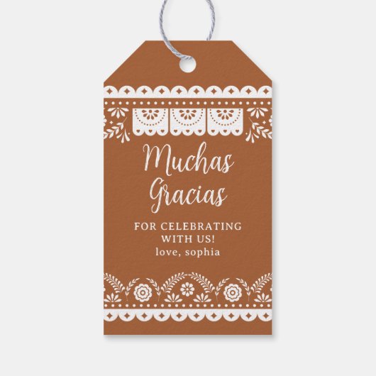 Cielito Lindo Talavera Baby shower Cadeaulabel (Achterkant)