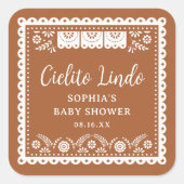 Cielito Lindo Talavera Baby shower Vierkante Sticker (Voorkant)