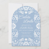 Cielito Lindo Talavera Blauw Mexicaans Baby shower Kaart (Voorkant)