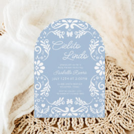 Cielito Lindo Talavera Blauw Mexicaans Baby shower Kaart