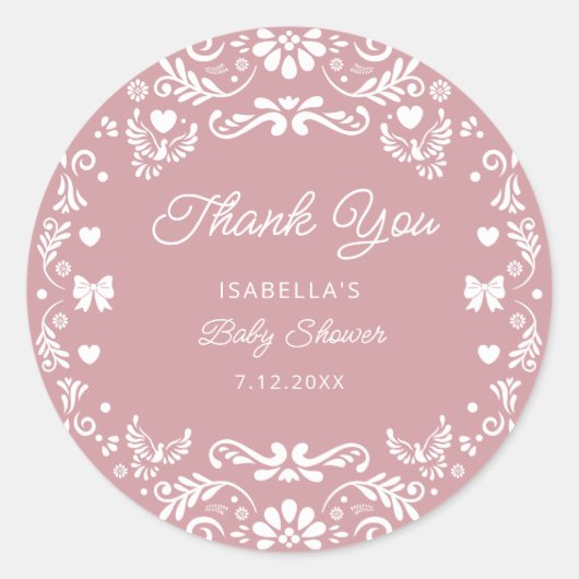 Cielito Lindo Talavera Mexicaans Baby Show Bedankt Ronde Sticker (Voorkant)
