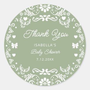 Cielito Lindo Talavera Mexicaans Baby Show Bedankt Ronde Sticker