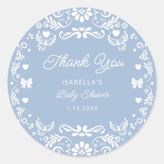 Cielito Lindo Talavera Mexicaans Baby Show Bedankt Ronde Sticker (Voorkant)