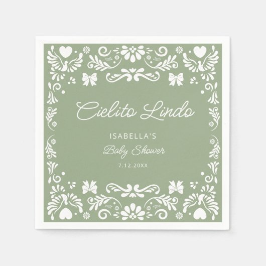 Cielito Lindo Talavera Mexicaans Baby shower Servet (Voorkant)