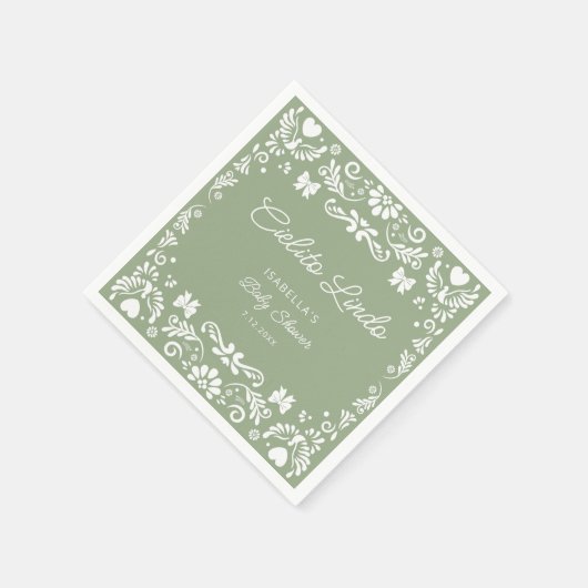 Cielito Lindo Talavera Mexicaans Baby shower Servet (Hoek)