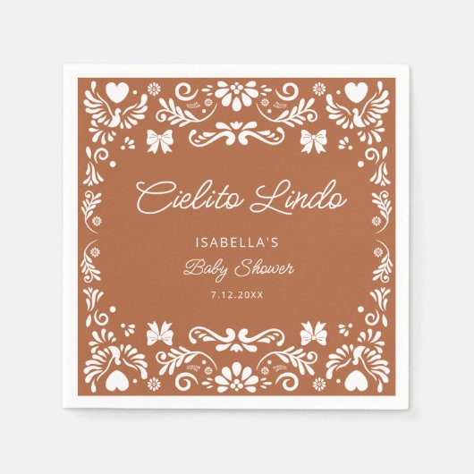 Cielito Lindo Talavera Mexicaans Baby shower Servet (Voorkant)