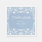Cielito Lindo Talavera Mexicaans Blauw Baby shower Servet (Voorkant)